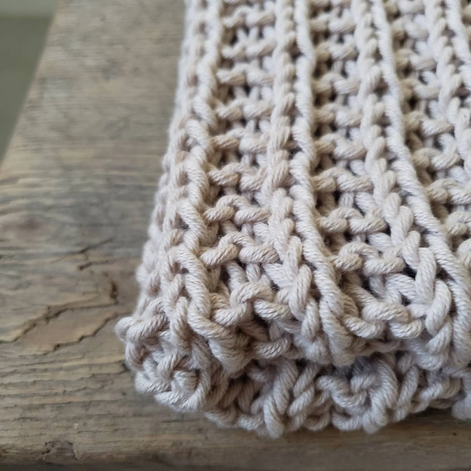 Knitted Cotton Towel - Hand Knit Towel - Knitted Kitchen Towel - Natural Fibers - Ecofriendly