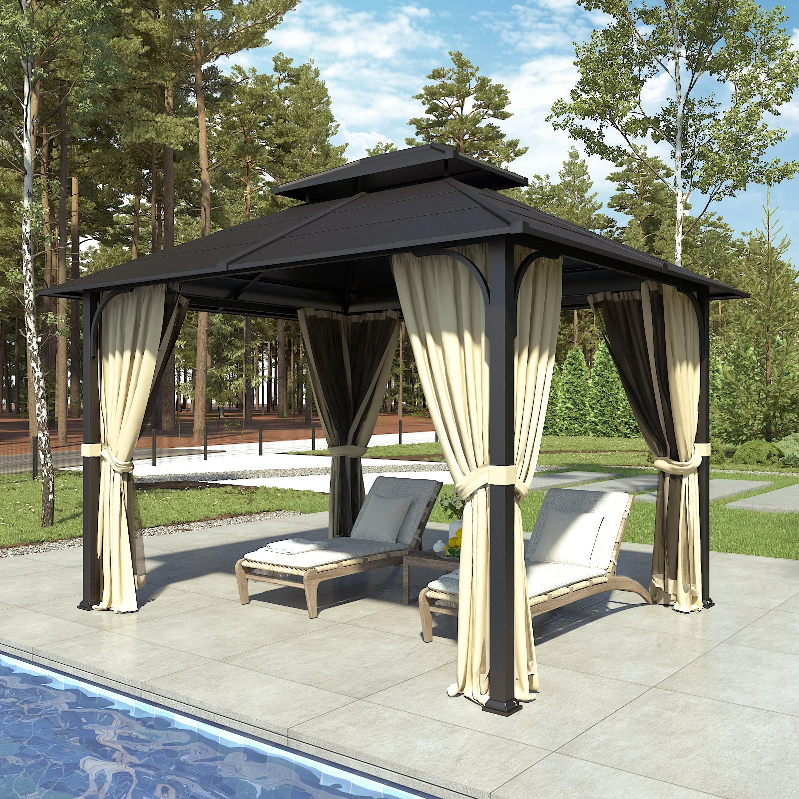 10x12 Outdoor Double Roof Hardtop Gazebo