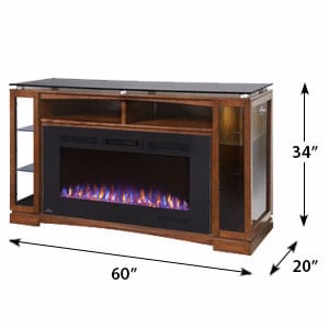 Shelton Electric Fireplace Media Console in Burnished Walnut