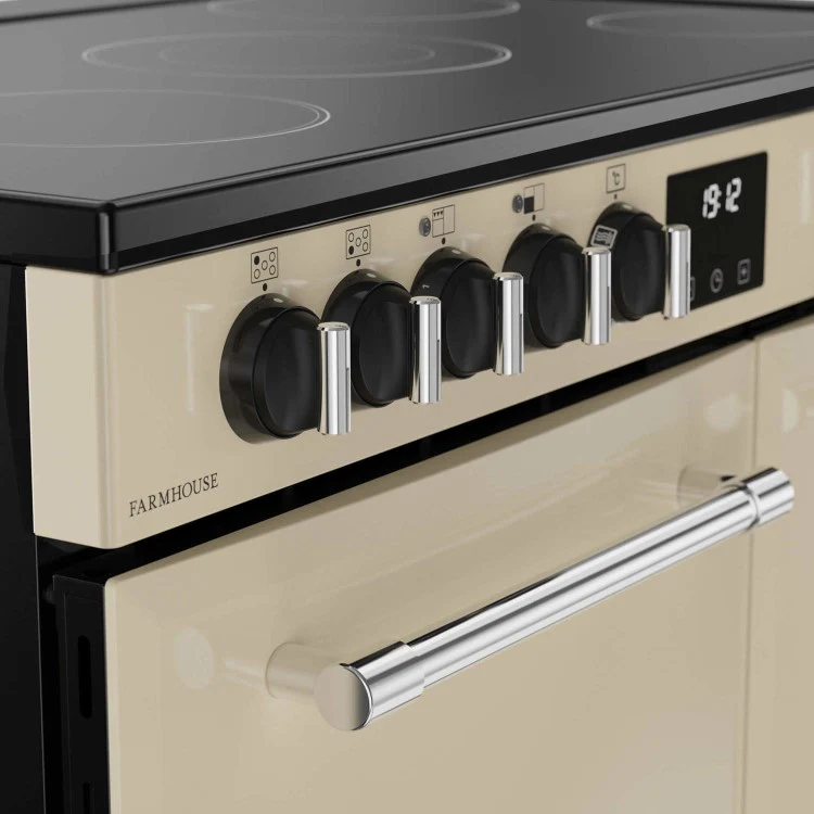 Belling 90鈥痗m Farmhouse Cream Electric Rangecooker | FH90ECRM
