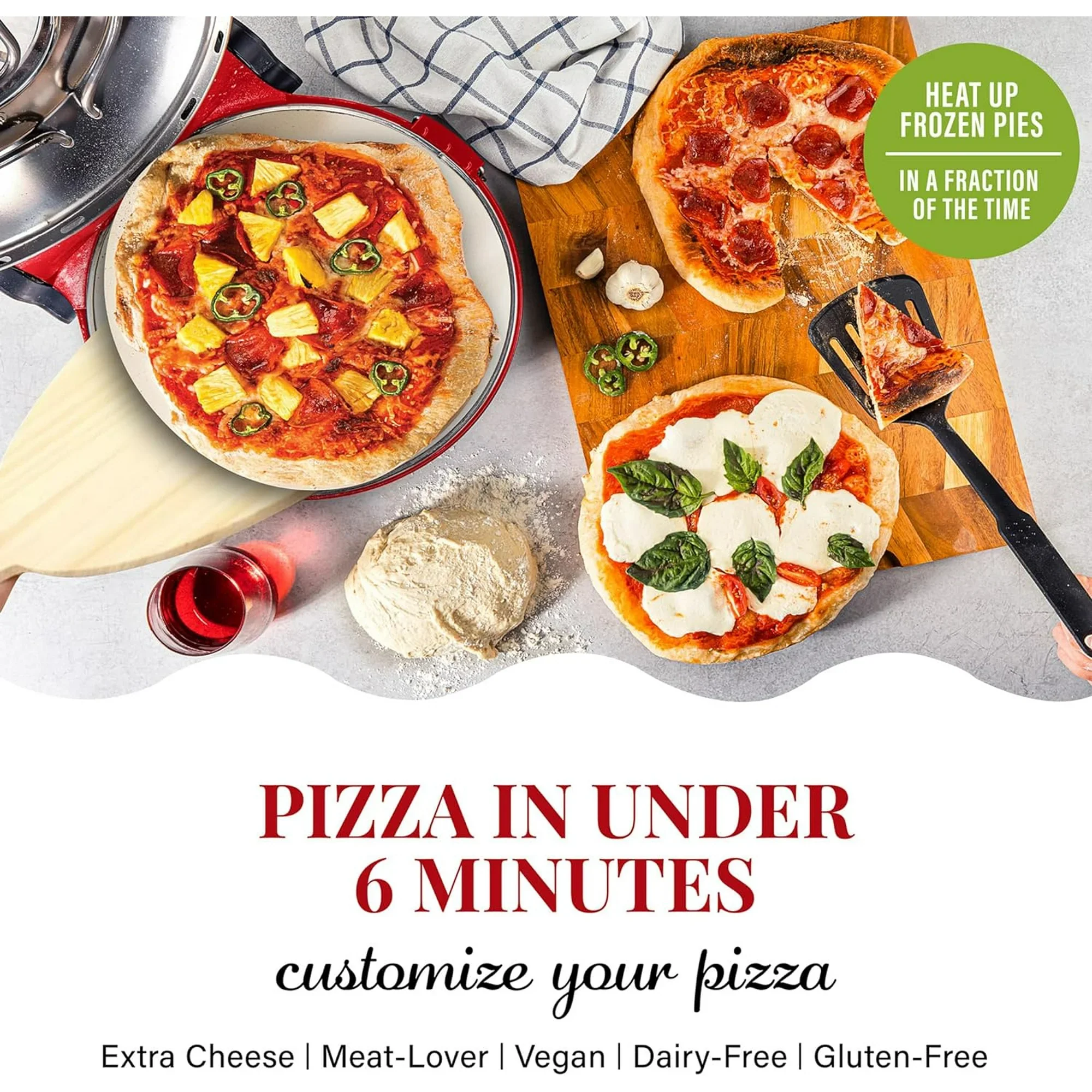 AIRMSEN Pizza Oven & Grill Indoor Pizza Machine, 12