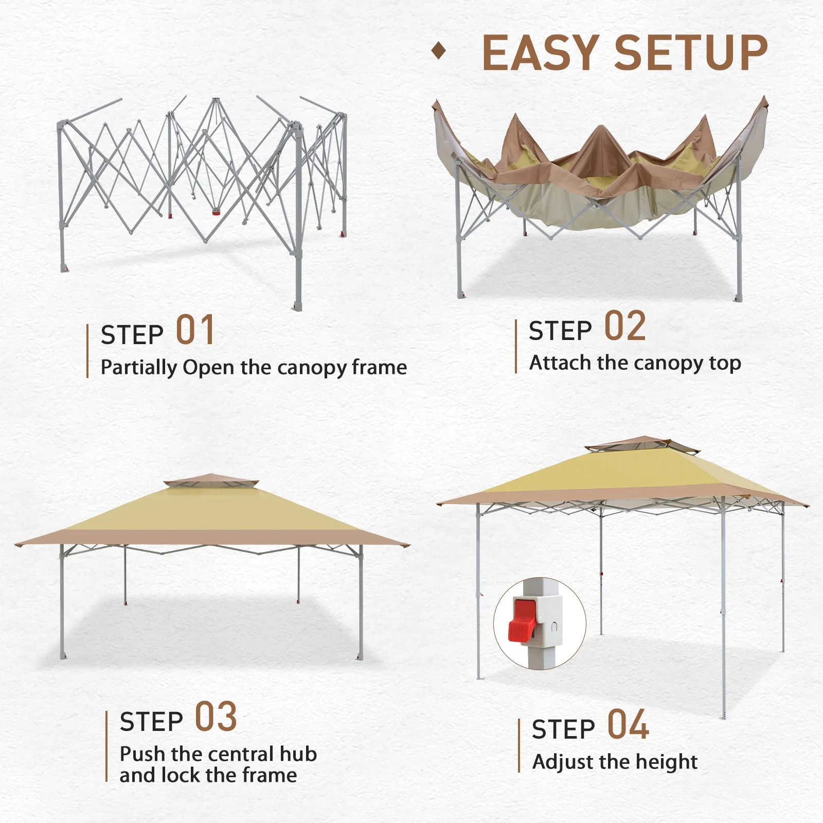 12x12 Pop up Canopy Tent, Easy Set up Folding Shelter