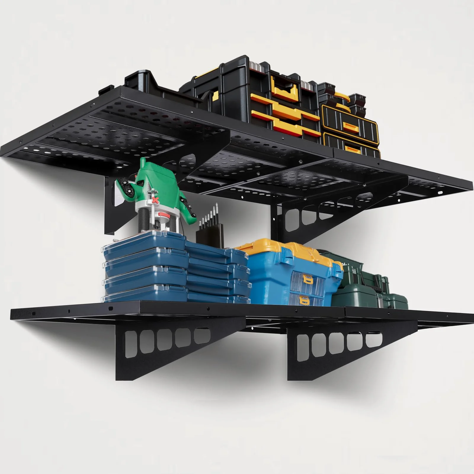 Garvee 2-Pack 1.6x4ft Garage Wall Shelving, Garage Storage Wall Garage Shelves for Wall Storage, Heavy Duty Garage Storage Rack Wall Mounted Floating Shelves, 560lbs Load Capacity