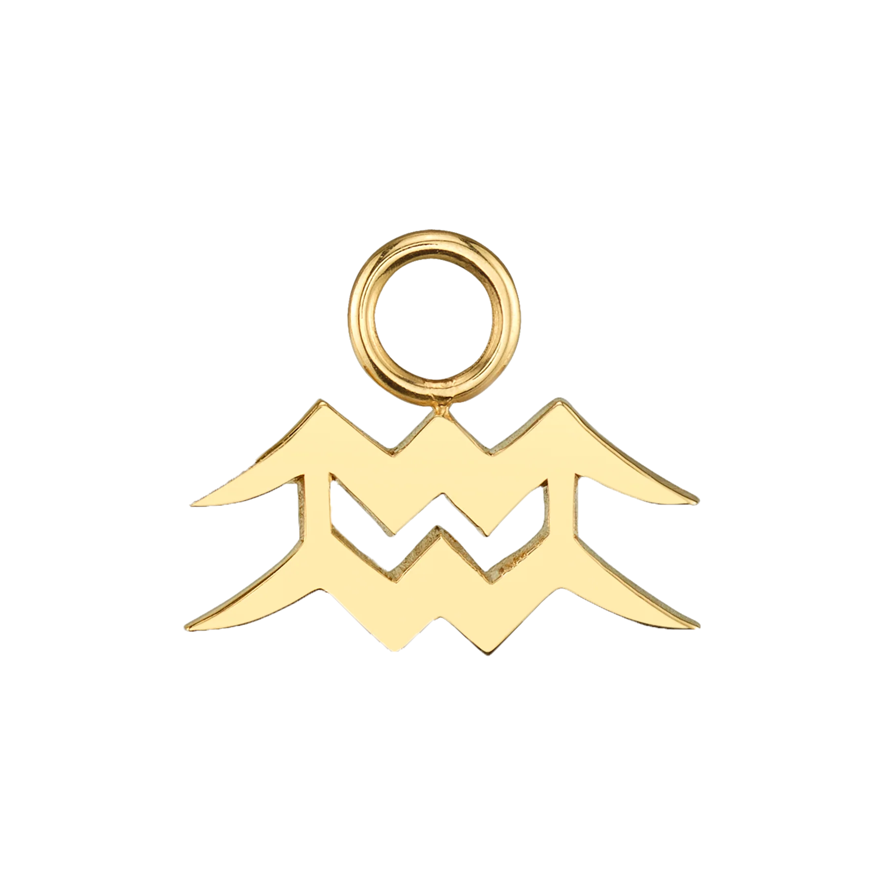 Zodiac Hoop Earring Charm - 14k Yellow Gold