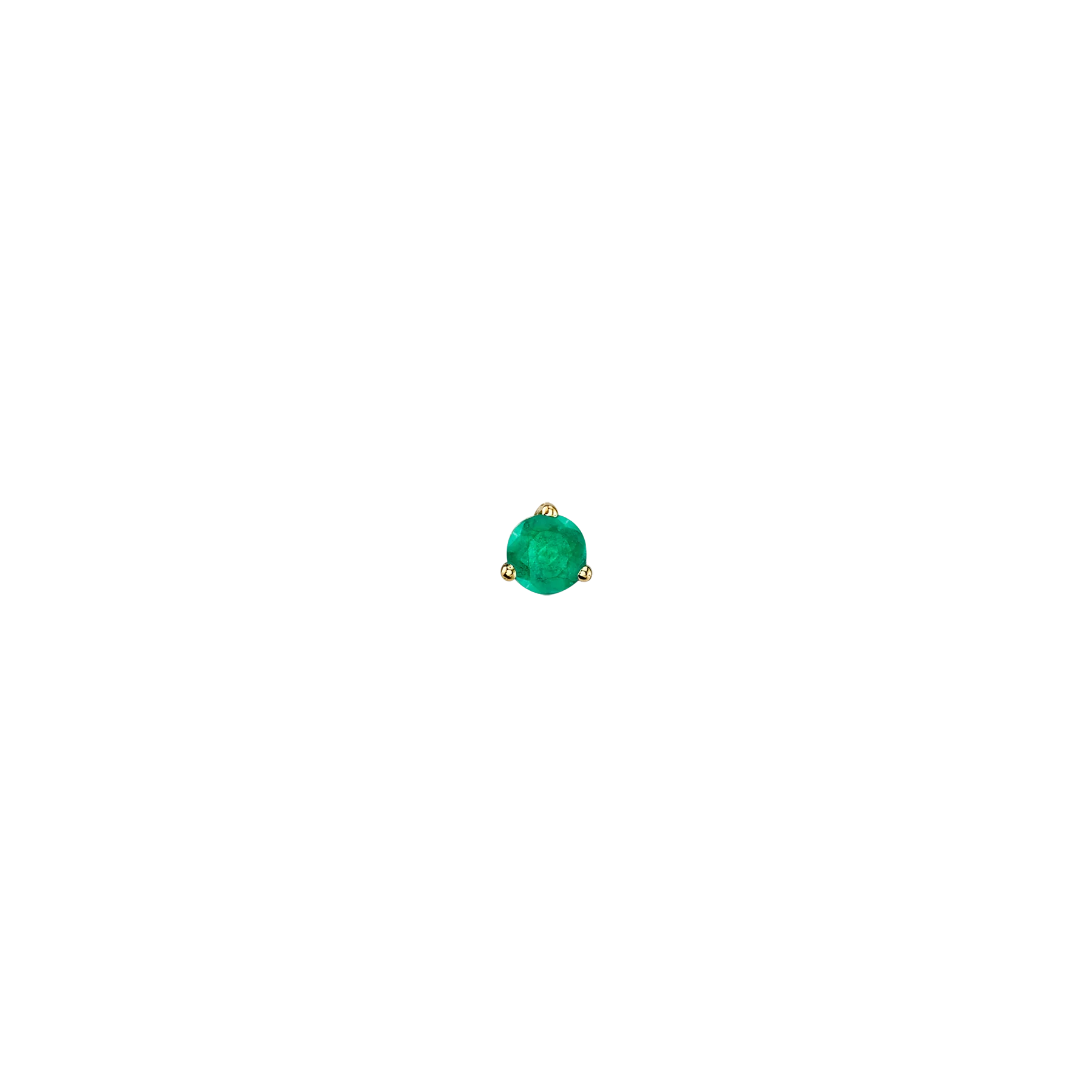Round Stud #5 - Emerald / 14k Yellow Gold