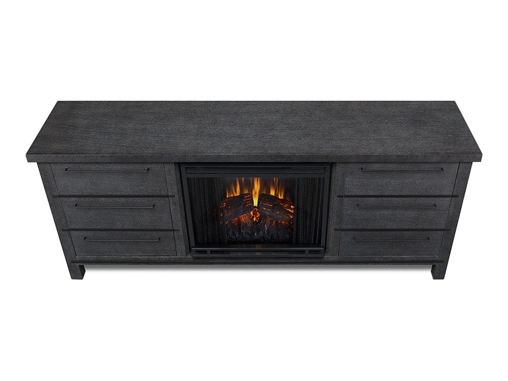 Parsons Electric Fireplace Entertainment Center in Antique Gray