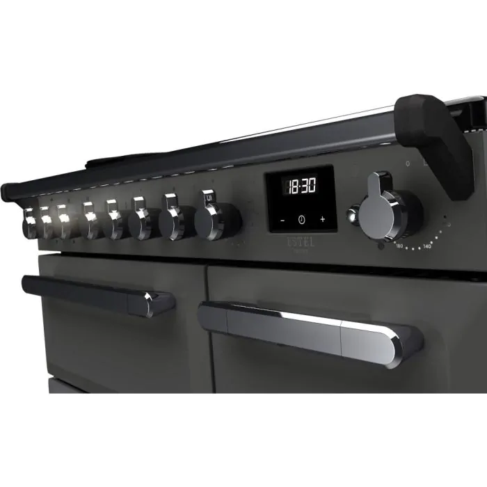 Rangemaster Estel Deluxe 90cm Induction Range Cooker | Slate/Chrome | ESDL90EIPSLT/CM1