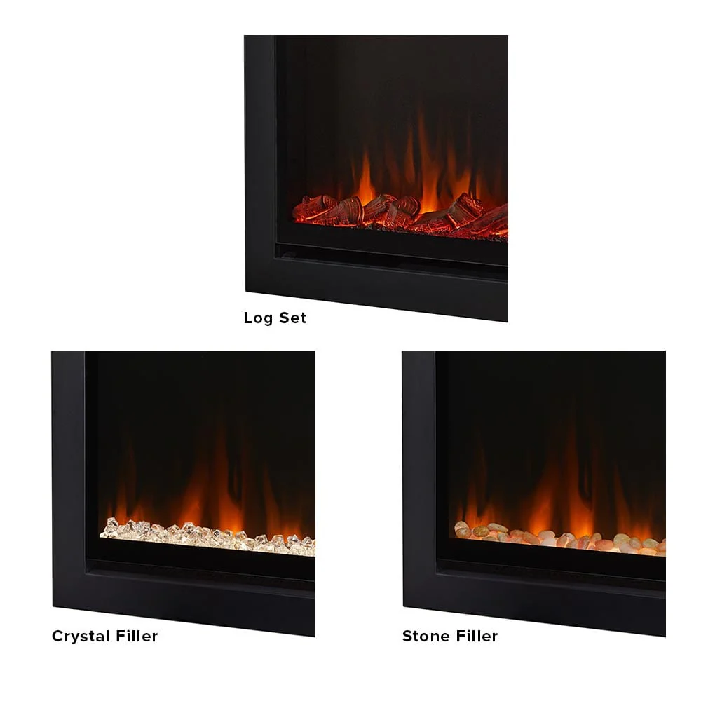 Real Flame 65-in Recessed/Wall Mounted Linear Infrared Electric Fireplace