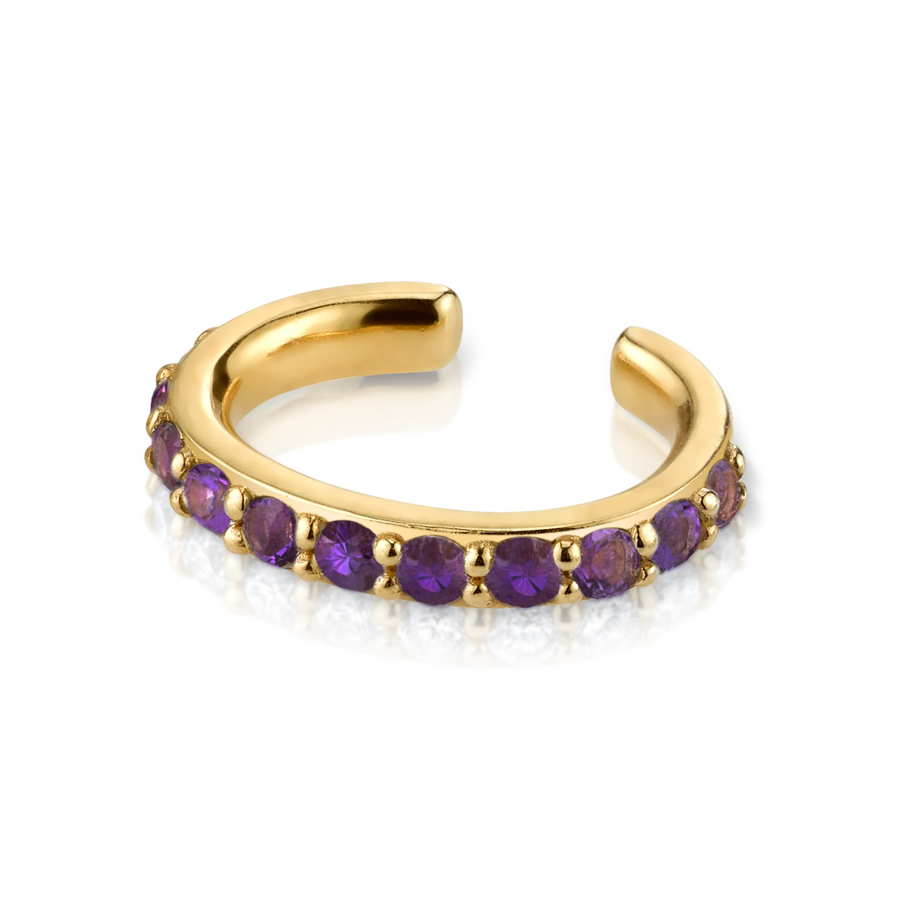 Perfect Ear Cuff - Amethyst / 14k Yellow Gold