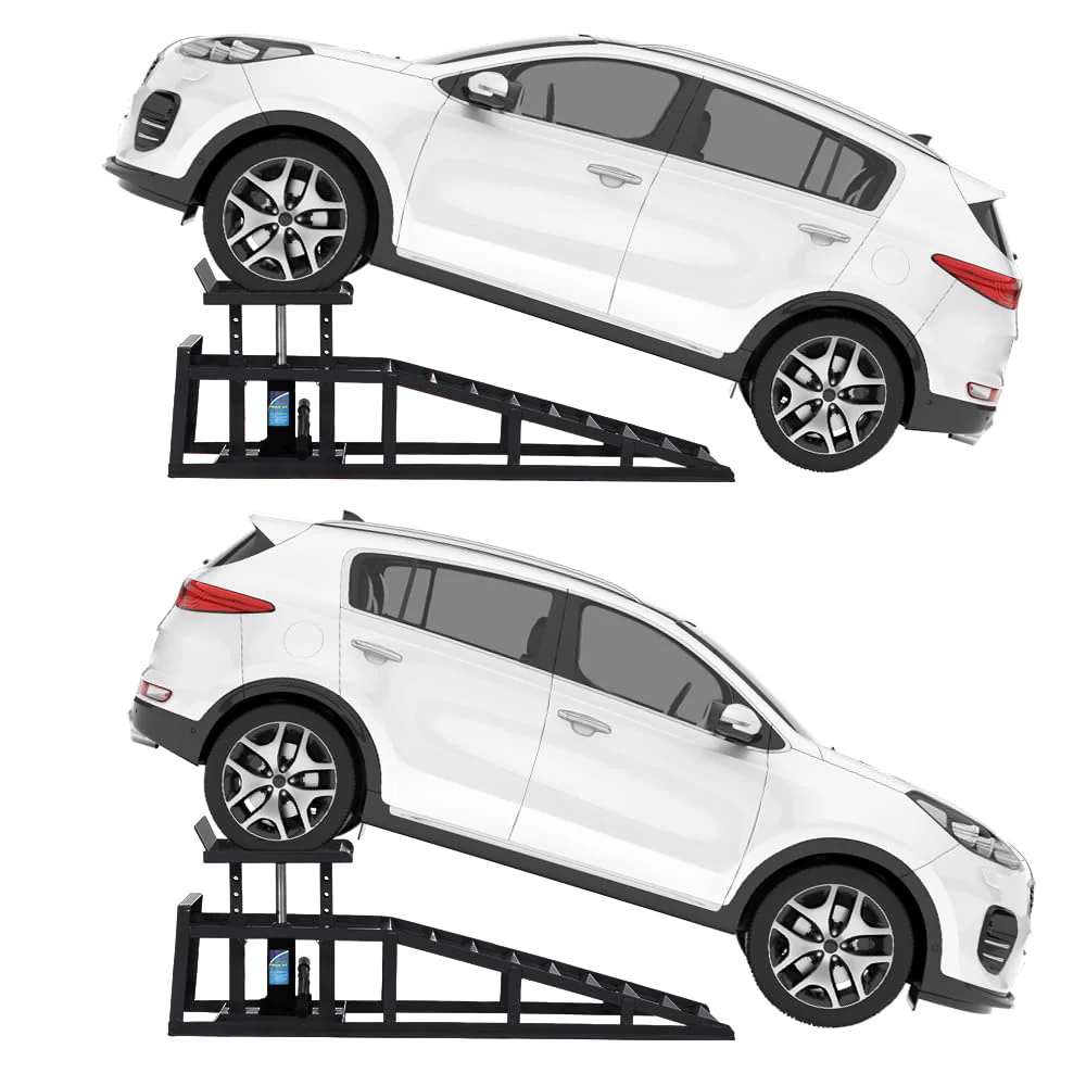 Garvee 2-Pack Hydraulic Car and Truck Service Ramps - 5-Ton Capacity, Adjustable Lift Height 9.8