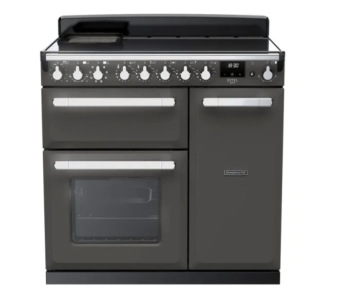 Rangemaster Estel Deluxe 90cm Induction Range Cooker | Slate/Chrome | ESDL90EIPSLT/CM1