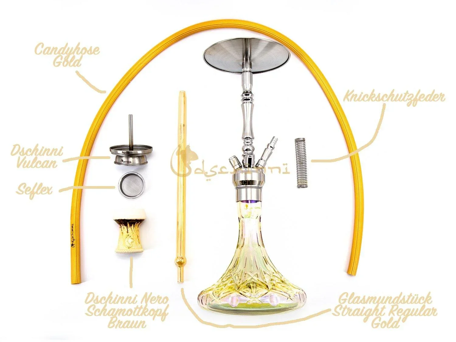 Dschinni Mio Phantom Chrome Hookah Set