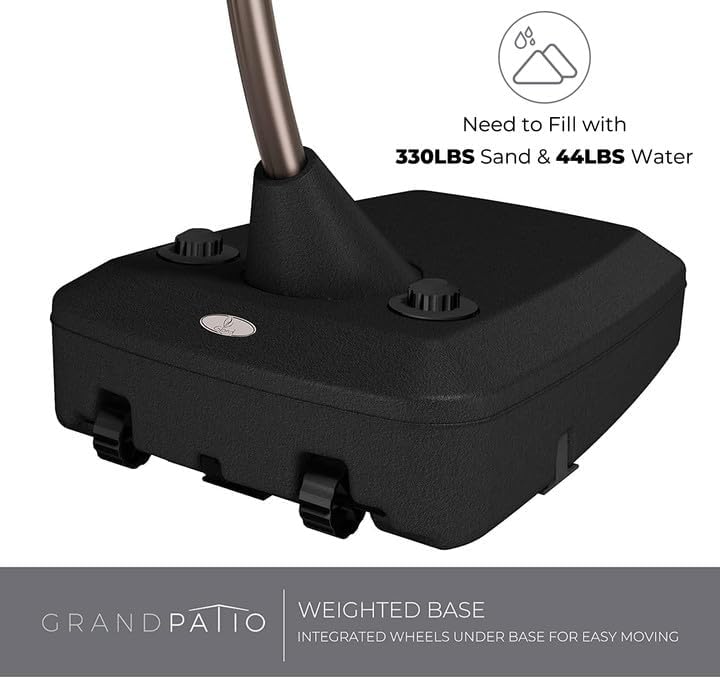 Deluxe Curvy Aluminum Offset Umbrella, Patio Cantilever Umbrella