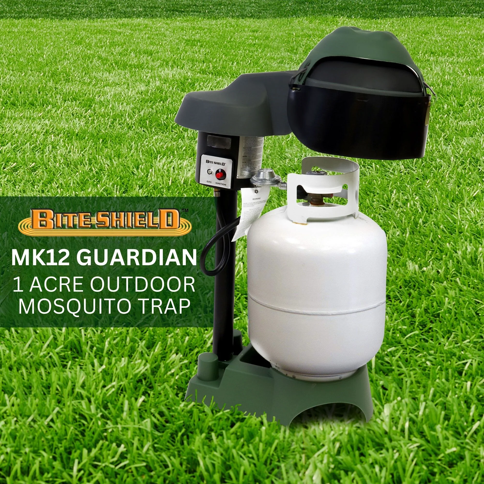 Bite Shield Guardian Mosquito Trap, 1-Acre Coverage Flying Insect Killer, Attractant, Lure And Eliminator For Backyard Insects, Protect Up to 1 Acre, Use For Farm, Campground, Cottage, Green And Black