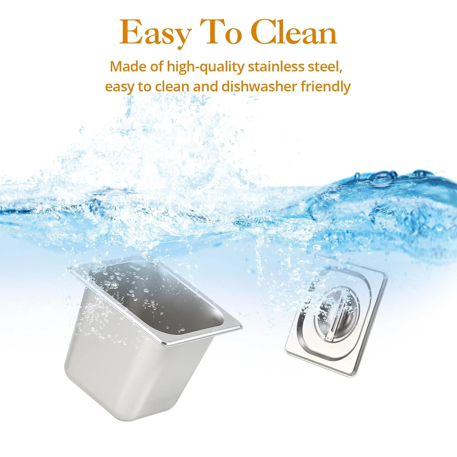 GARVEE 2-Pan Commercial Food Warmer - Dual 10.5 Qt Capacity with Precise Temperature Control, 1200W Stainless Steel Removable Pans for Buffet and Catering