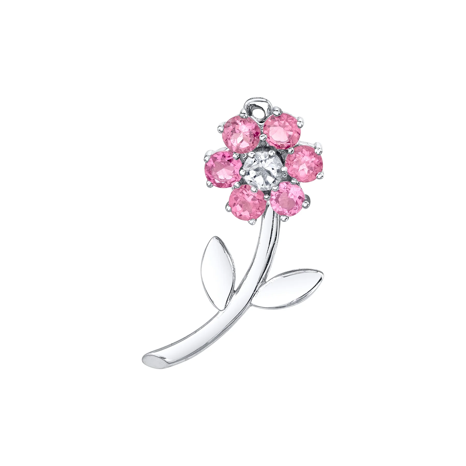 Teddy Flower Earring - Pink Topaz / Sterling Silver