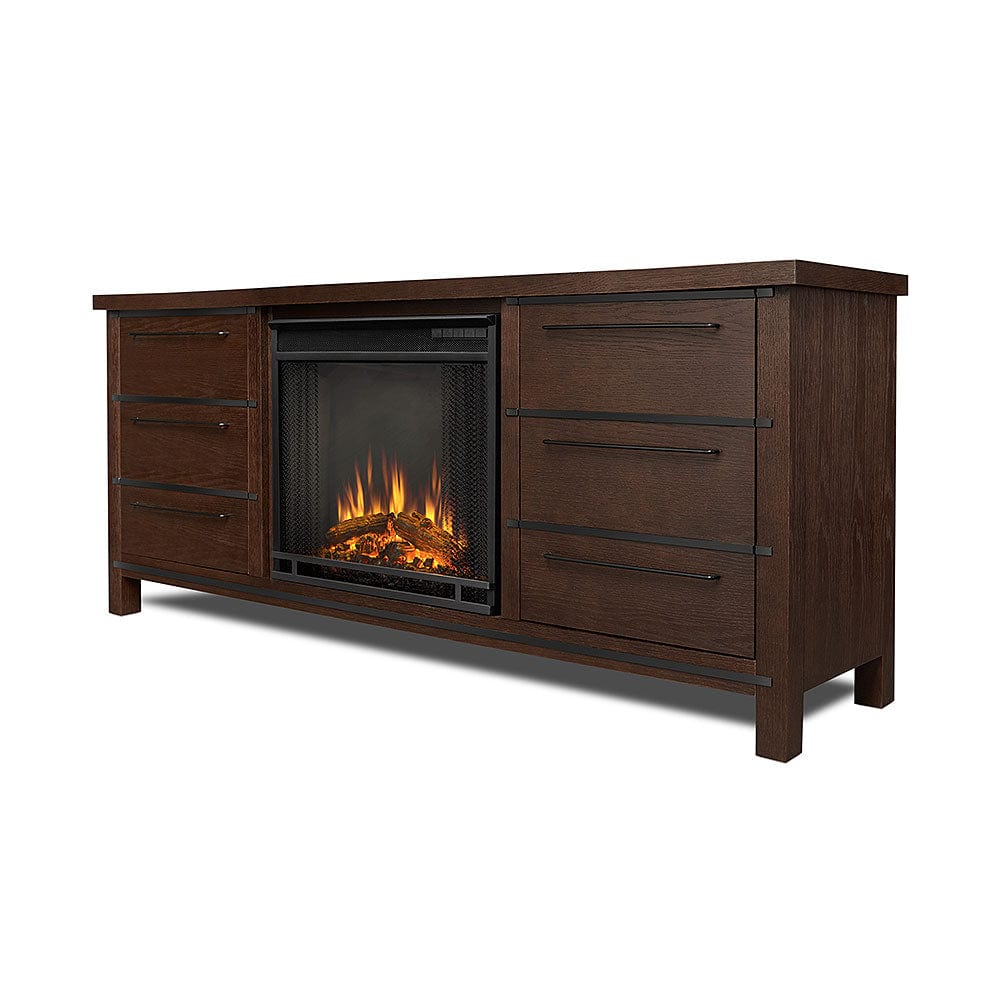 Parsons Electric Fireplace Entertainment Center in Chestnut Oak