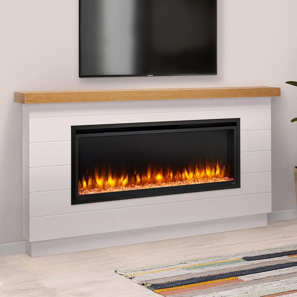 SimpliFire Boyd Modern Farmhouse Electric Fireplace Mantel Package