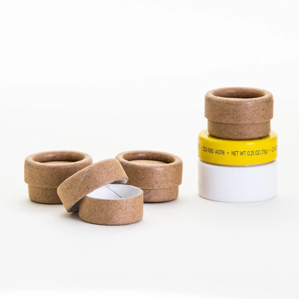 Eco Friendly .15 OZ - 100 PACK Lip Balm Jar - Kraft Cardboard 100% Biodegradable Cosmetic Jar