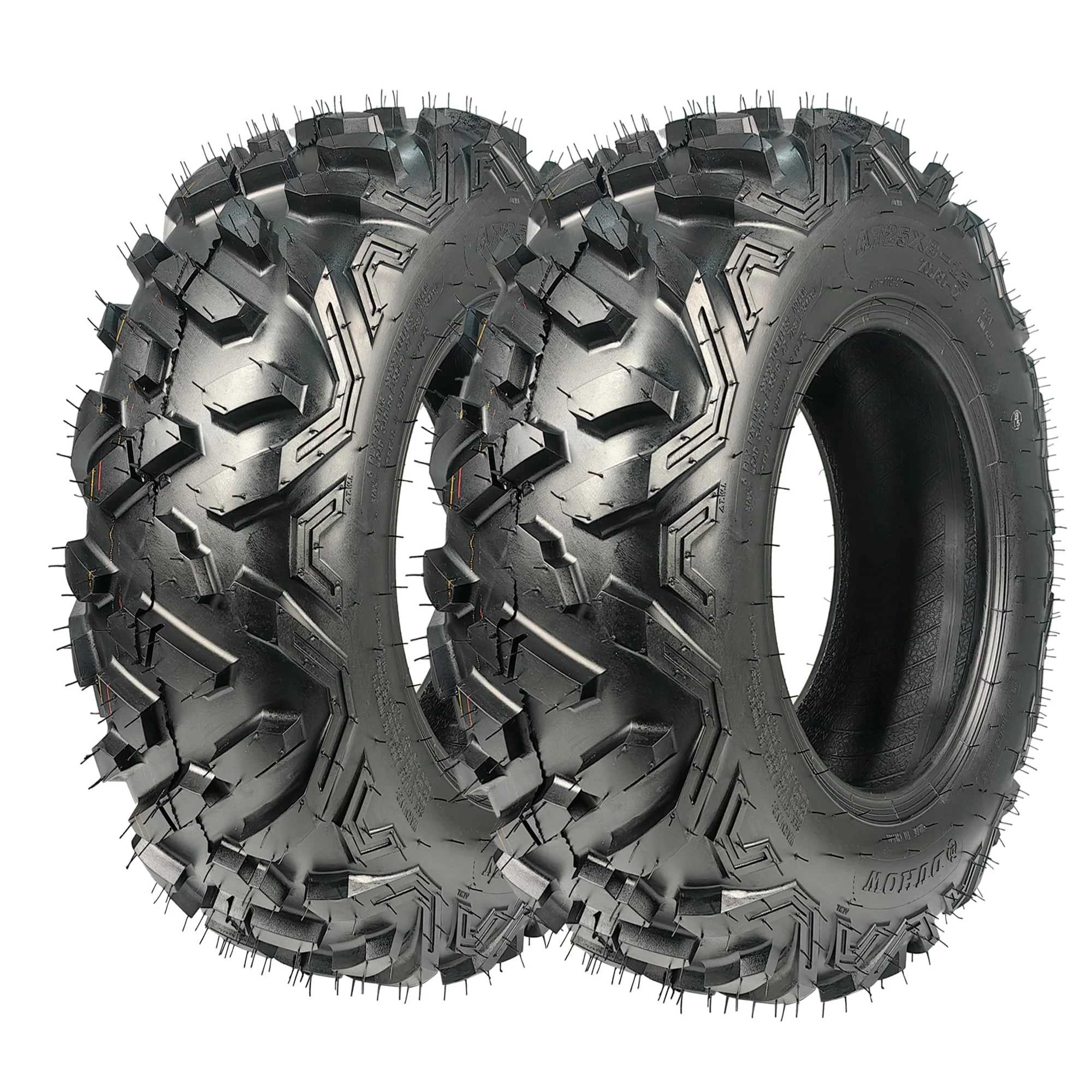 Garvee 2 Pack 25x10-12 ATV Tires All Terrain 6PR Mud Sand Off-Road Tires Durable Black