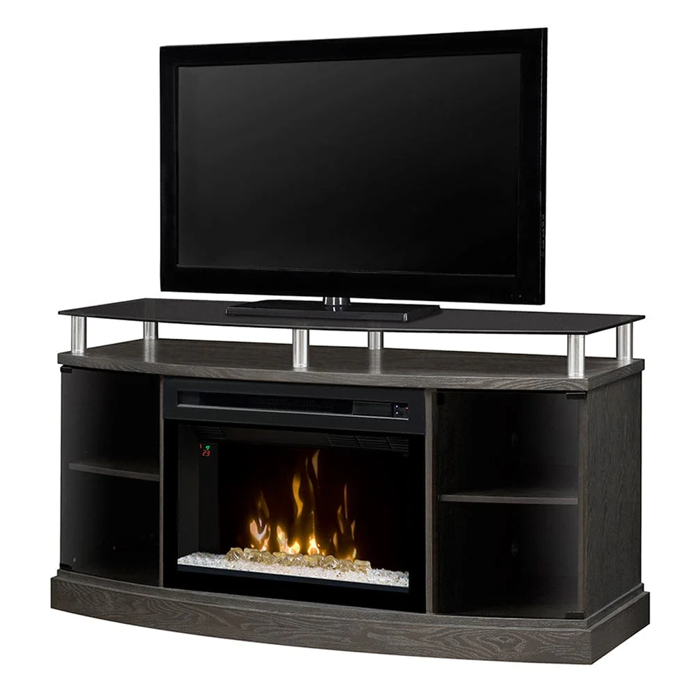 Windham Silver Charcoal Electric Fireplace Media Console