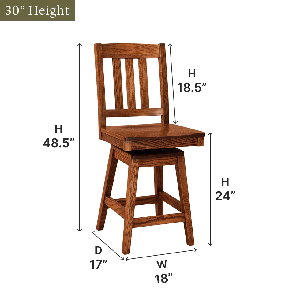 Amish Lodge Swivel Bar Chair