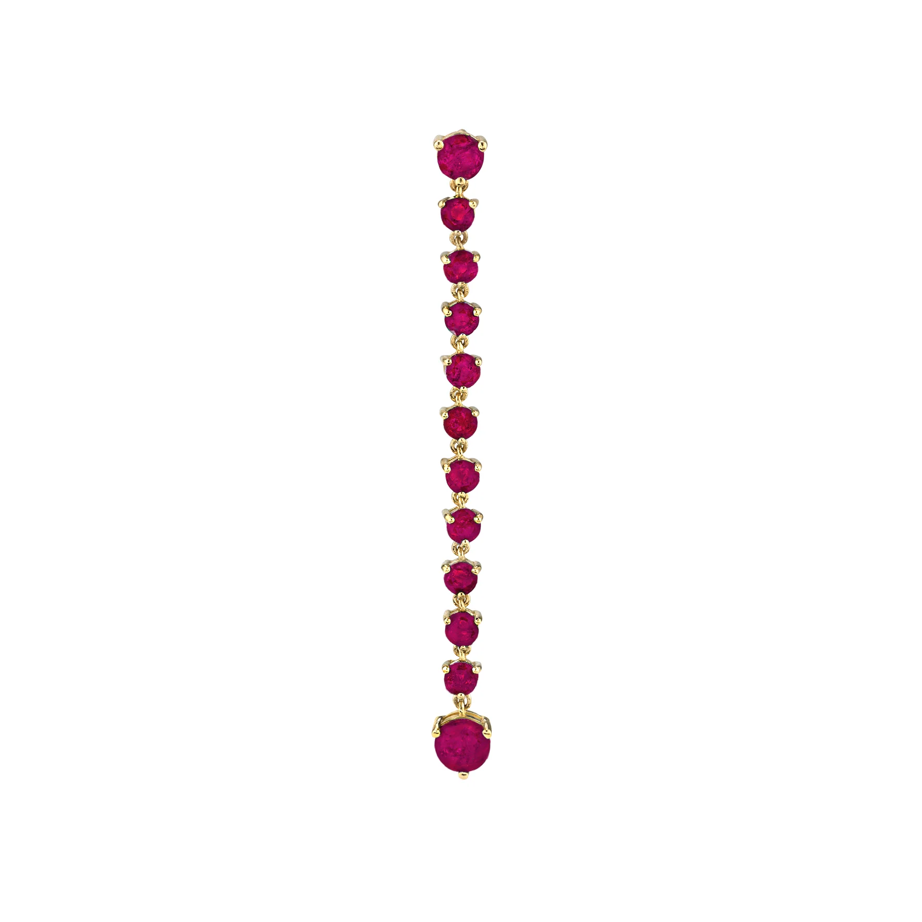 Drop Chain Earring - Ruby / 14k Yellow Gold