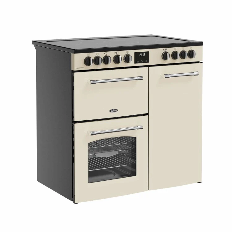 Belling 90鈥痗m Farmhouse Cream Electric Rangecooker | FH90ECRM