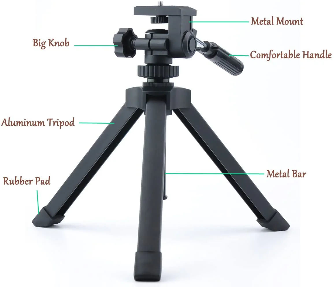 Heavy Duty Adjustable Table Top Tripod Scope for Binoculars Telescope DSLR Cameras and Other Device