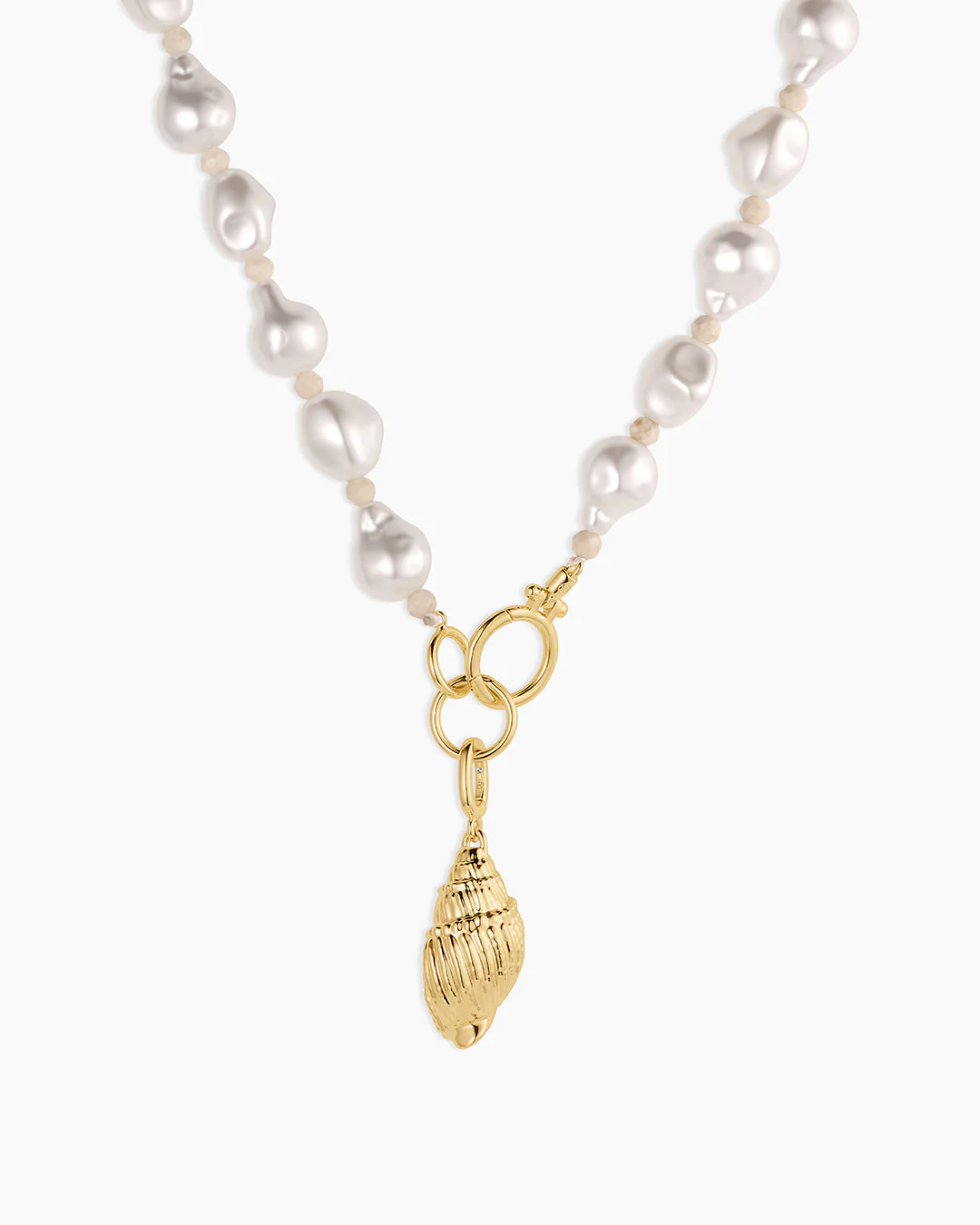 Gold Tulip Shell Charm Necklace