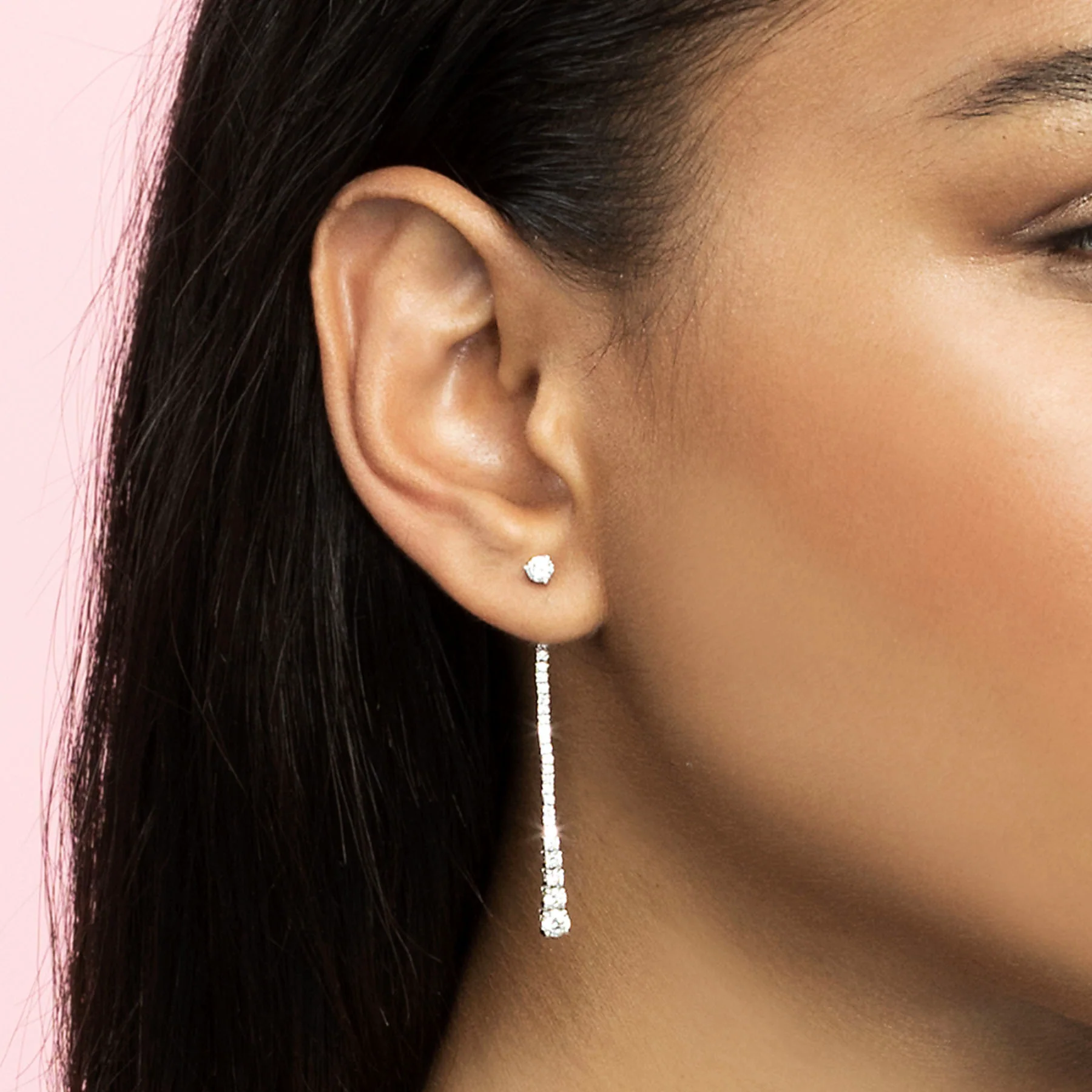 Dew Drop Earring - White Diamond / 14k White Gold