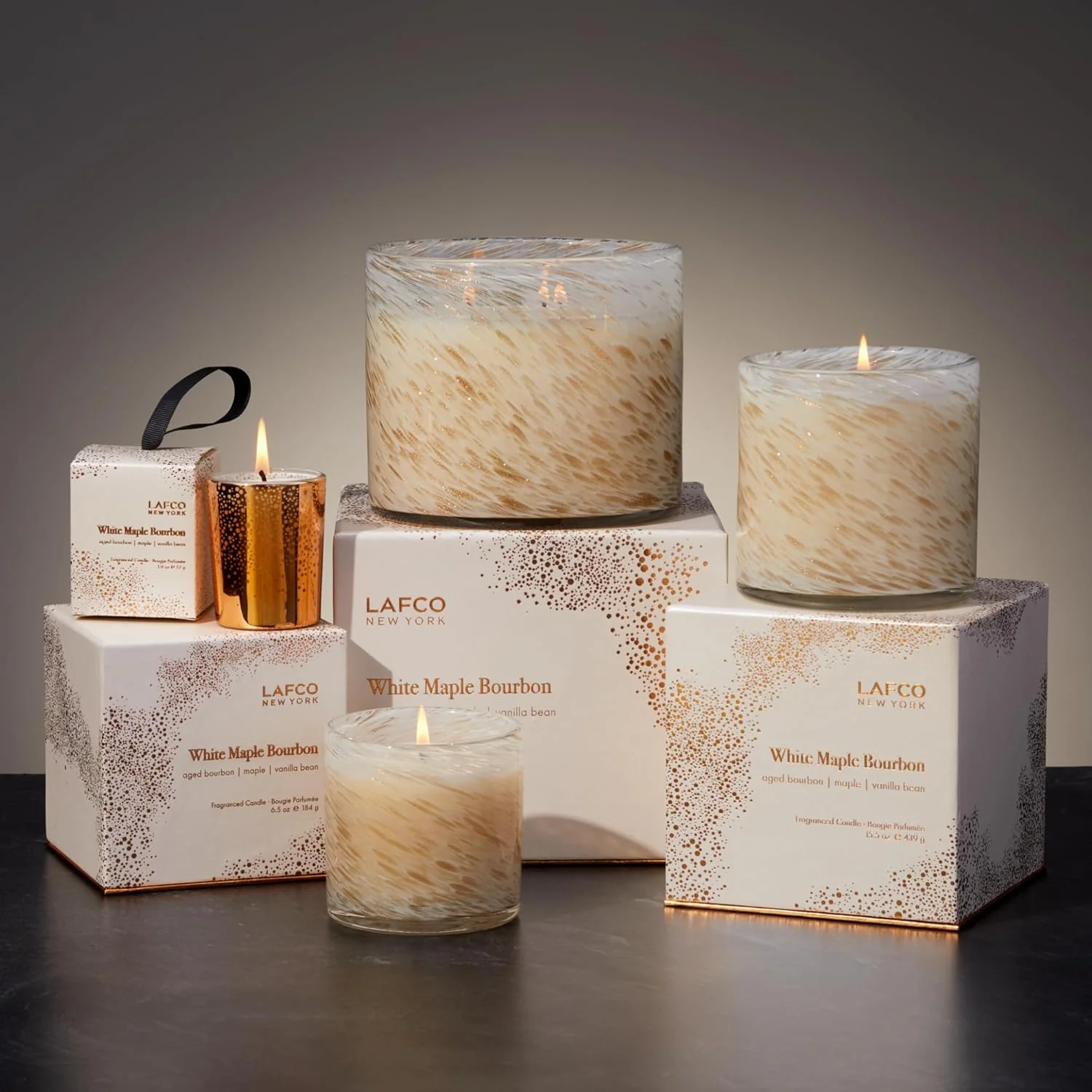 Holiday Candle, 15.5 oz - 90-Hour Burn Time - Reusable, Hand Blown Glass Vessel - Made in The USA