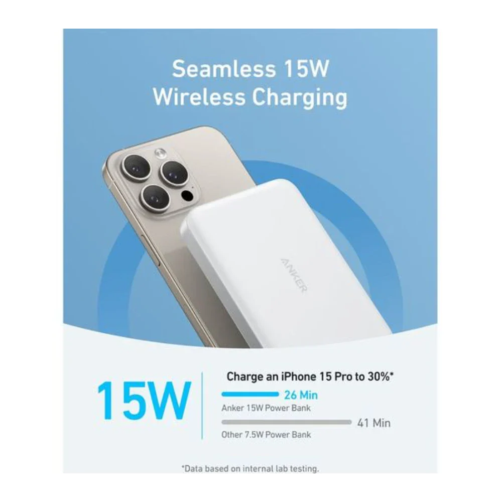 Anker MagGo Slim Wireless Power Bank 10,000mAh - White | A1664H21