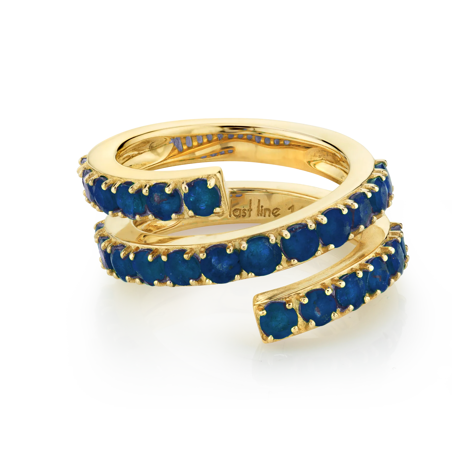 Double Twist Ring - Blue Sapphire / 14k Yellow Gold