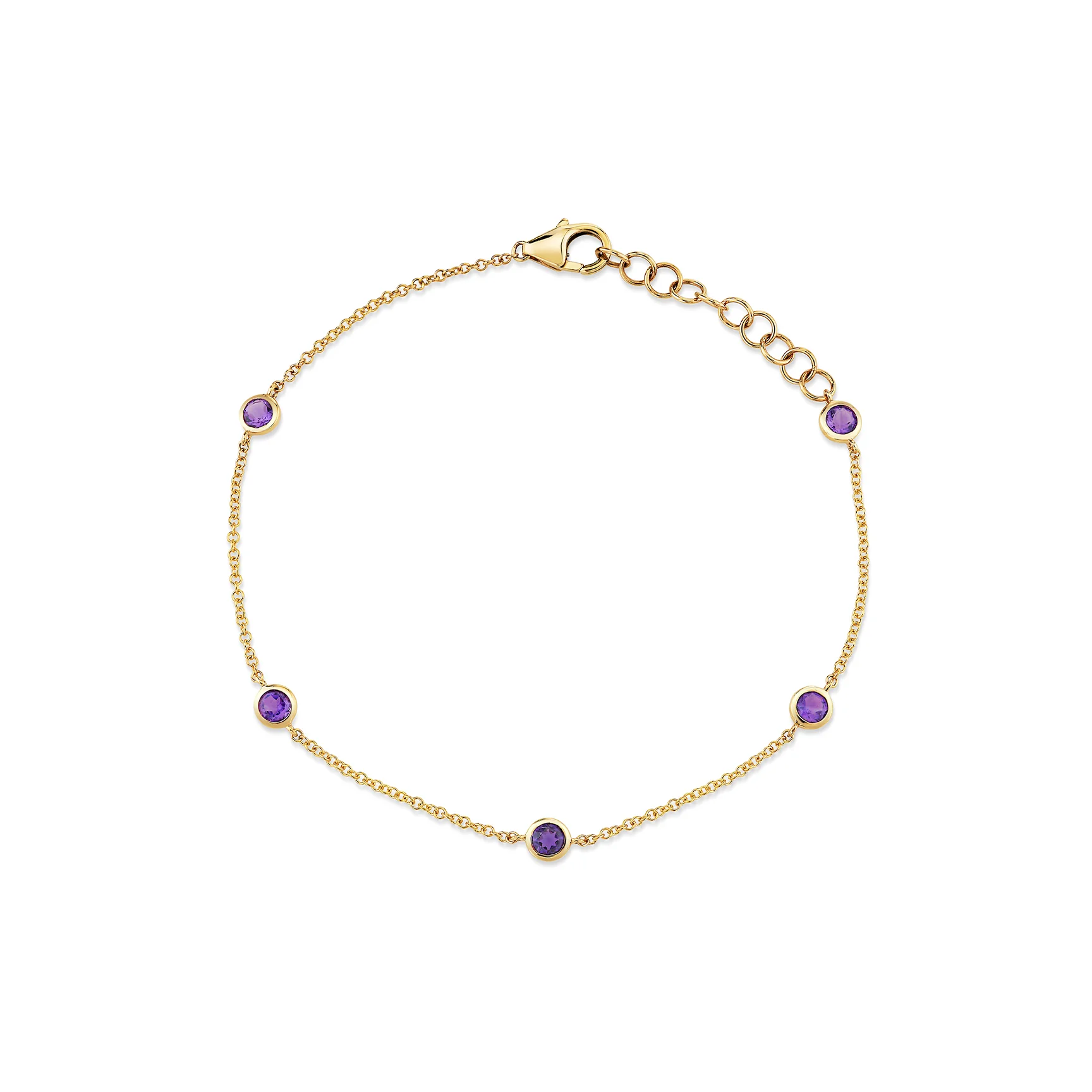Always On Bezel Bracelet - Amethyst / 14k Yellow Gold
