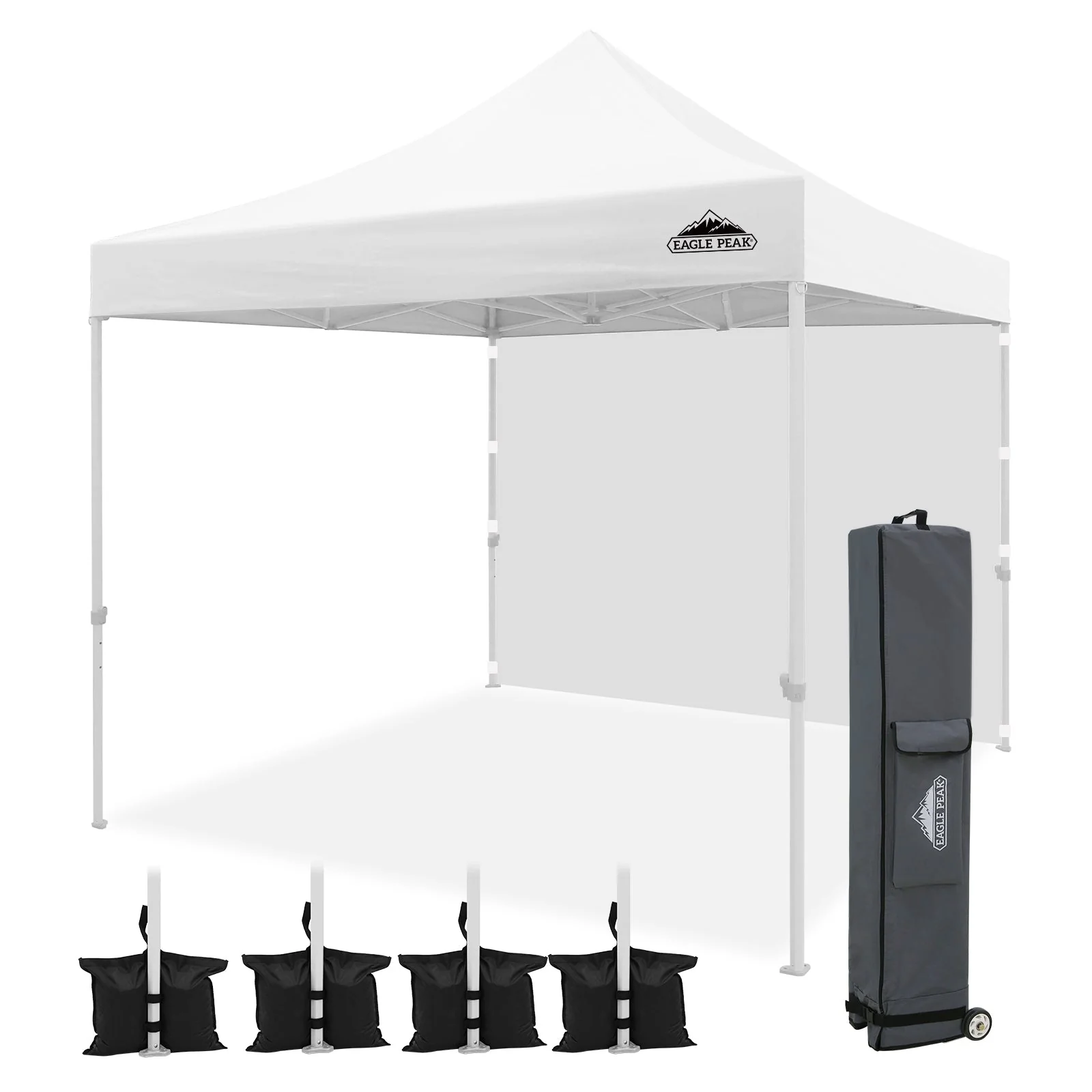 10x10 Heavy Duty Pop up Commercial Canopy Tent with One Removable Sidewall