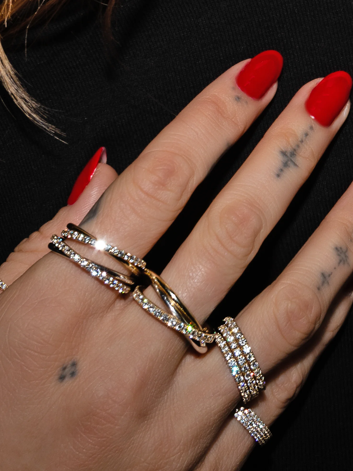 With a Twist Brunch Ring - White Diamond / 14k Yellow Gold and Sterling Silver