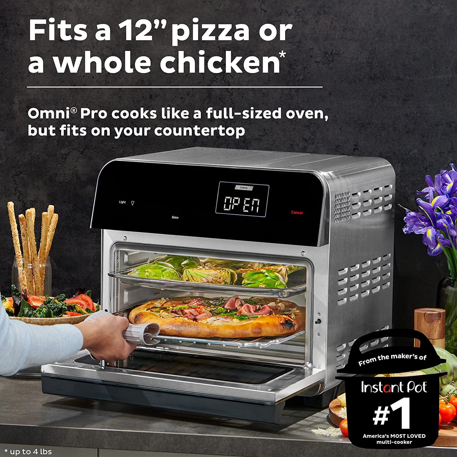 Air Fryer Toaster Oven Combo, 14-in-1 Functions, Fits a 12