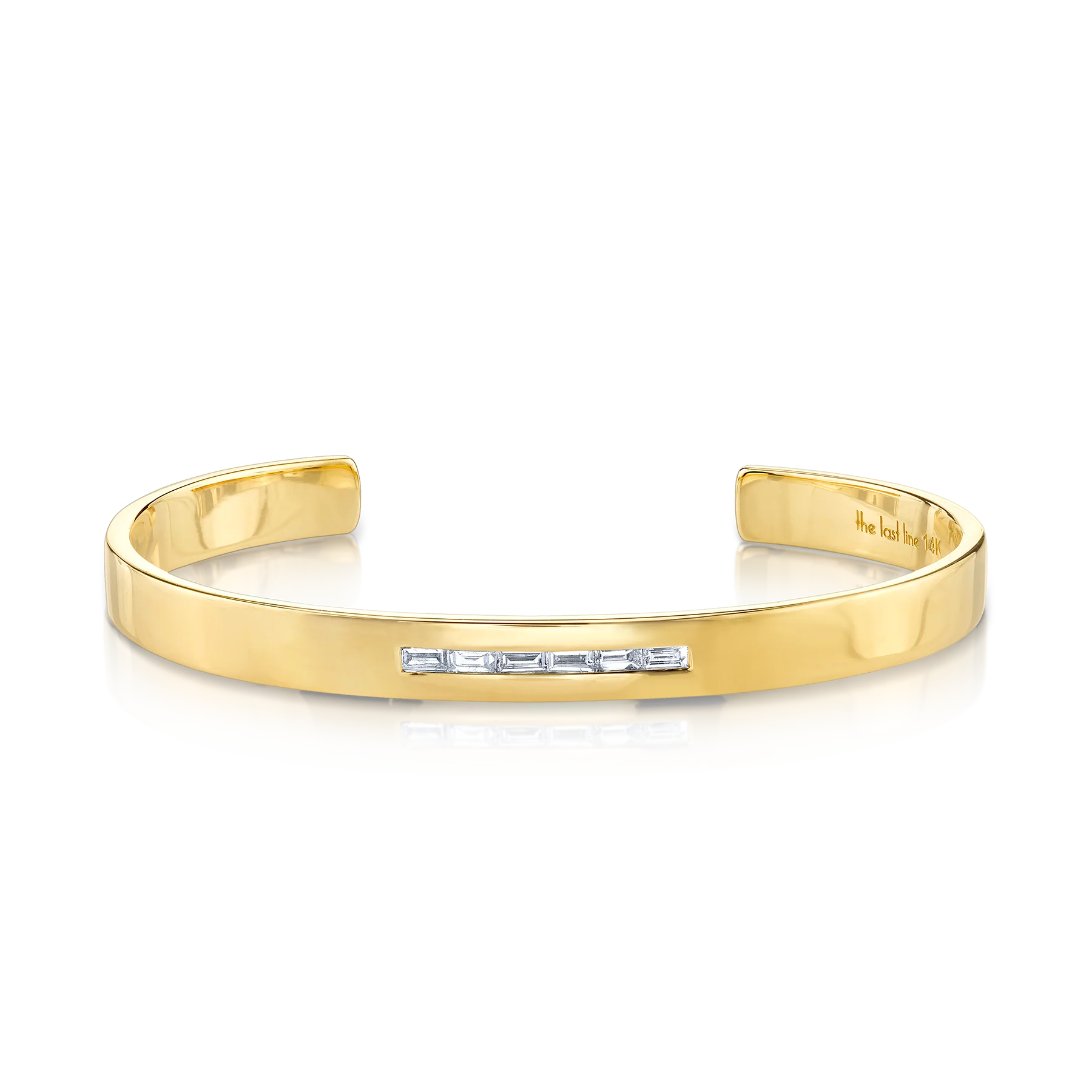 Baguette Cuff - White Diamond / 14k Yellow Gold