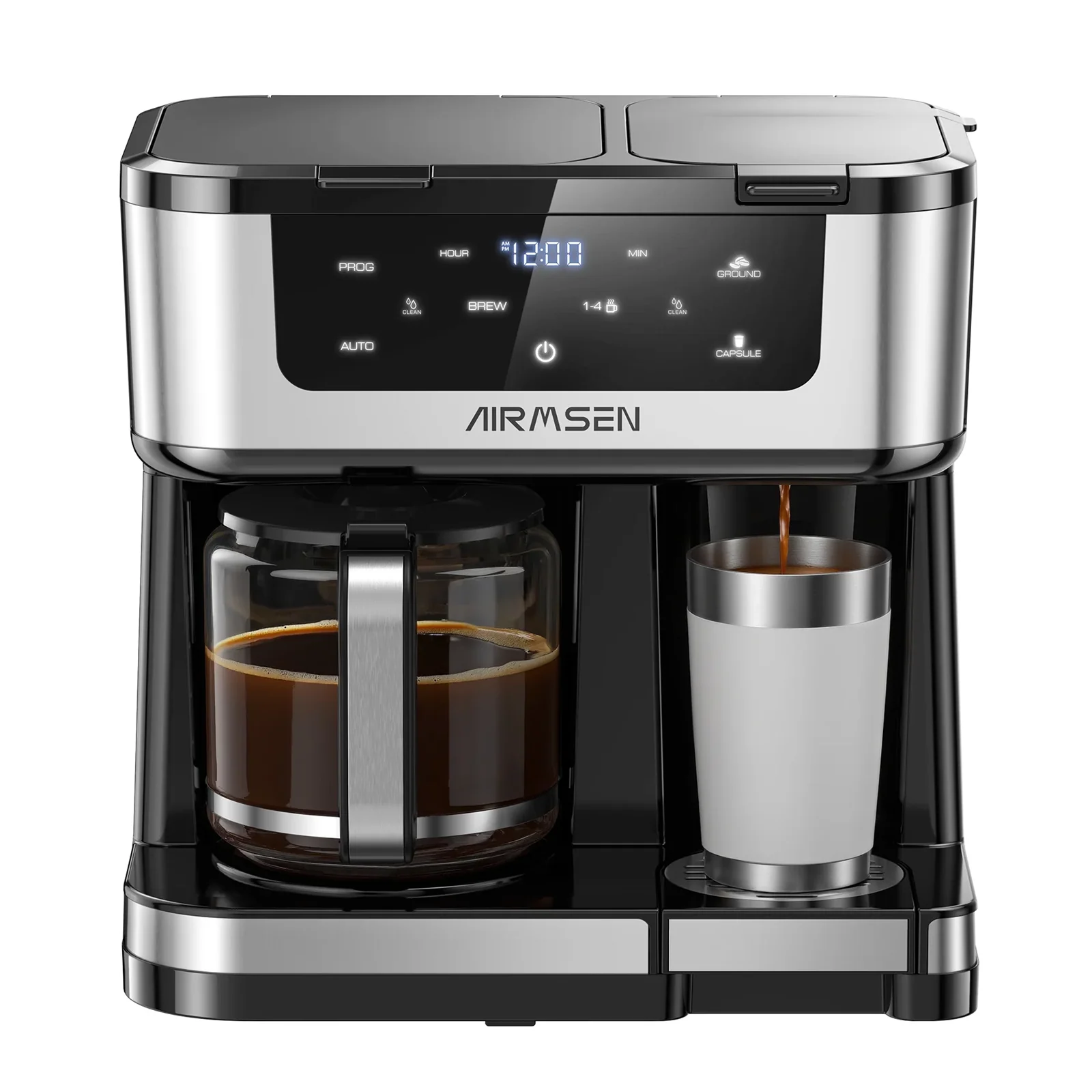 12-Cup Drip Coffee Maker with K Cup Combo, Single Serve or Coffee Pot