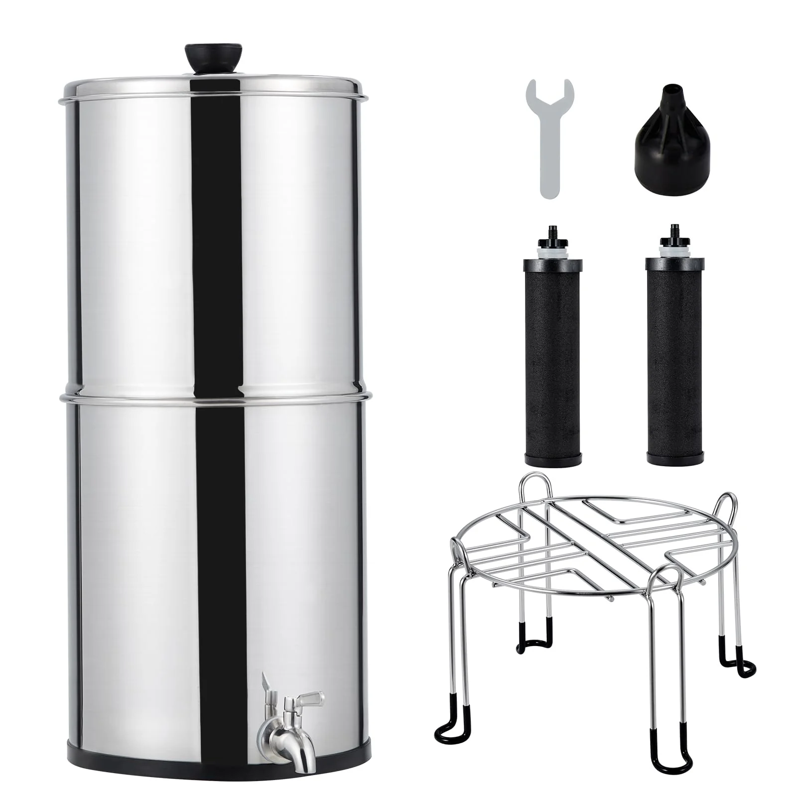 Garvee 2.25G Stainless-Steel Gravity Water Filter System for Camping/Home - Basic Version
