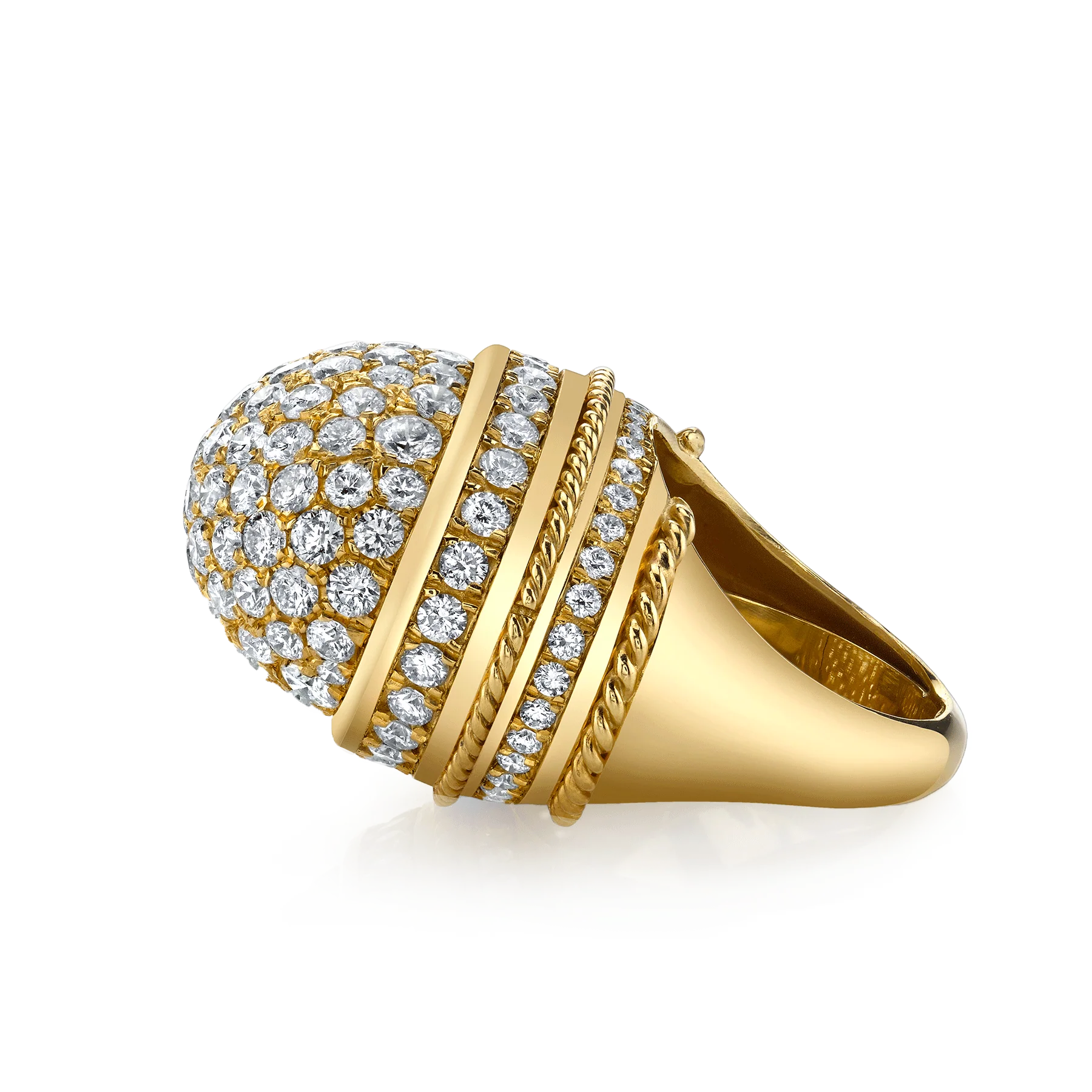 Bombe Cocktail Ring - White Diamond / 14k Yellow Gold