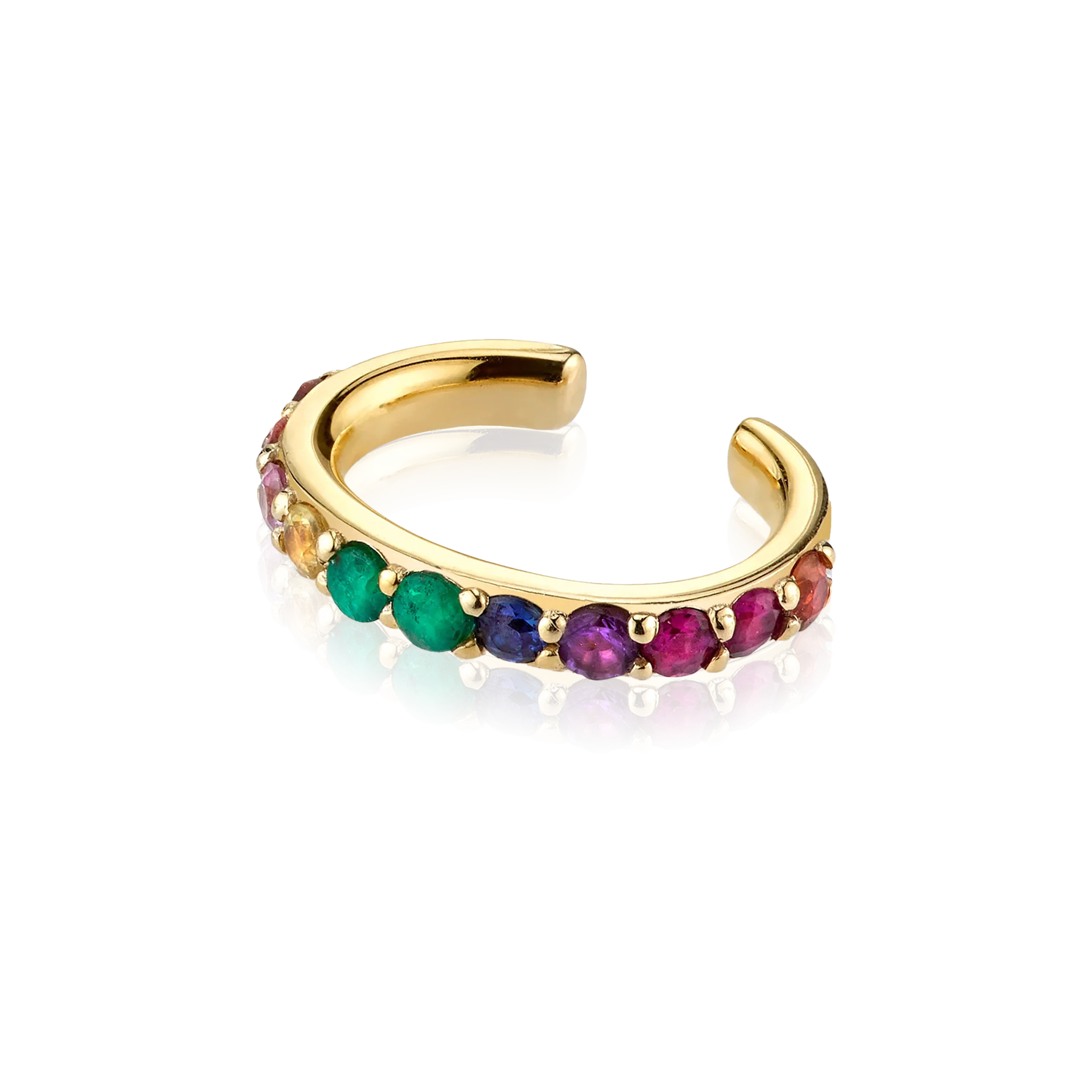 Perfect Ear Cuff - Rainbow / 14k Yellow Gold
