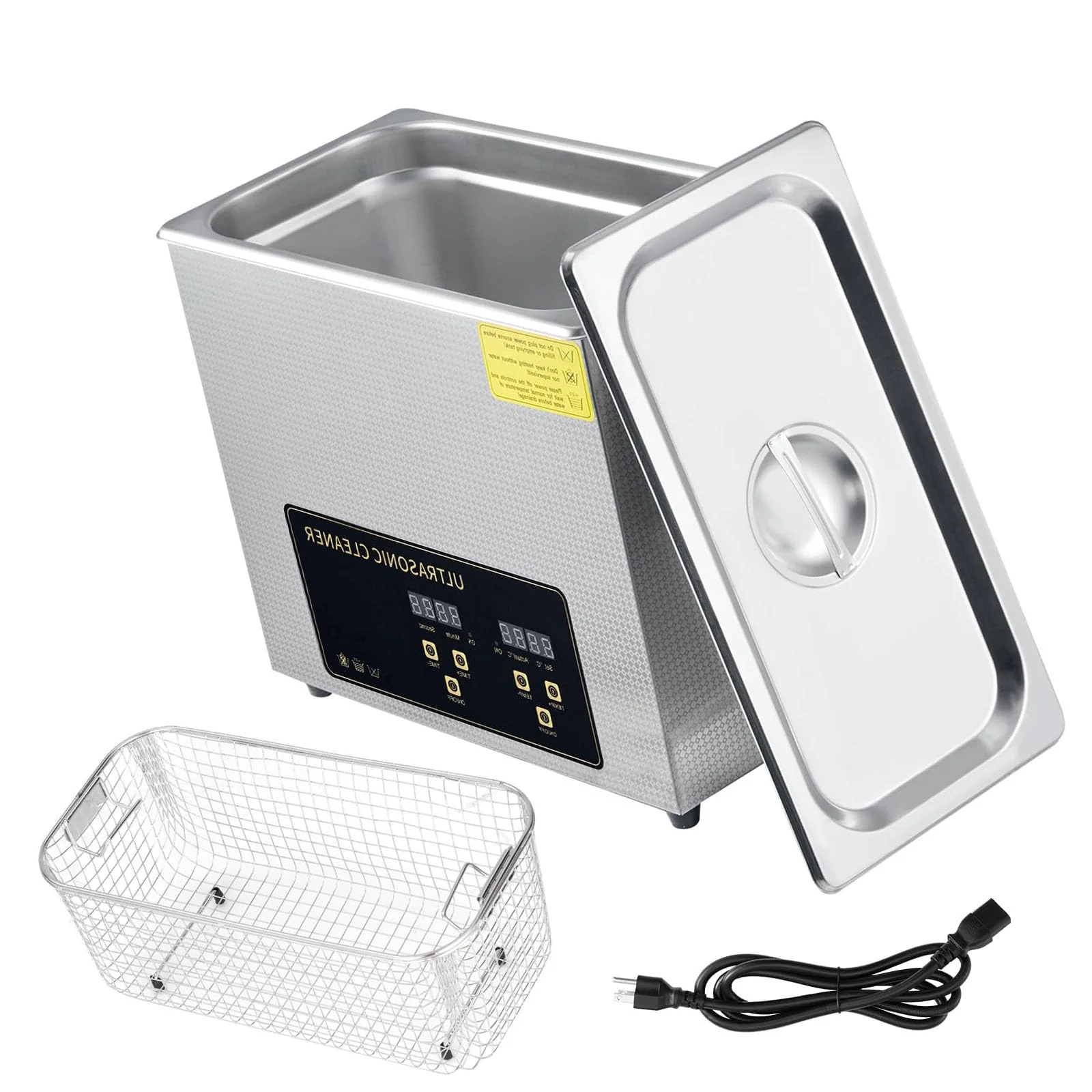 Garvee 180W 6L Ultrasonic Jewelry Cleaner, Digital Timer, Silver