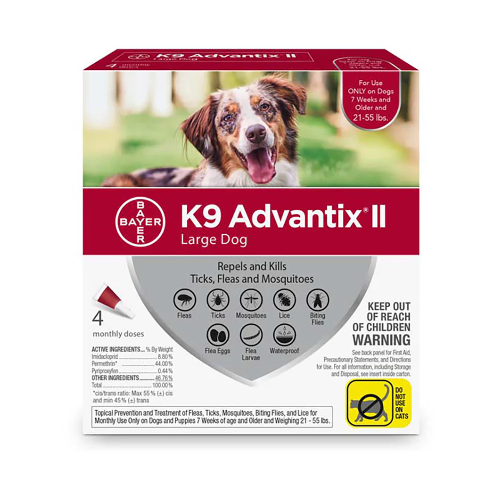 K9 Advantix® II Flea & Tick Treatment for Large Dog 4 Dose