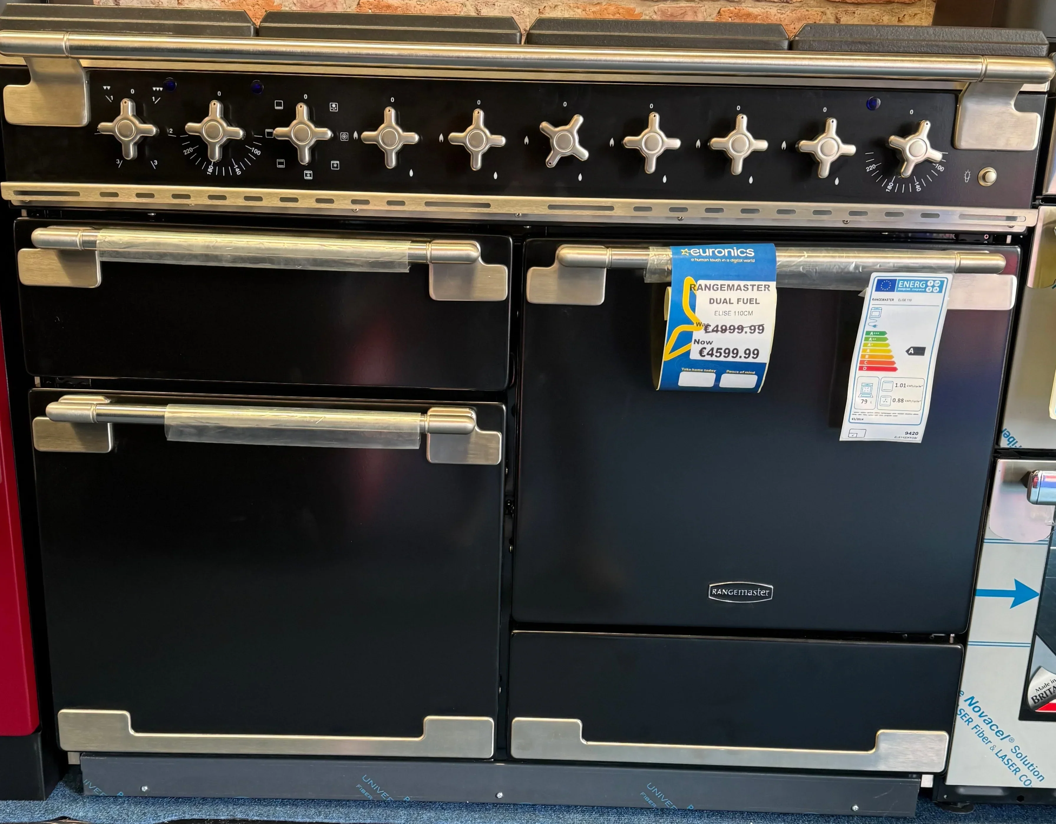 Rangemaster Elise 110cm Dual Fuel Range Cooker Black | ELS110DFFGB