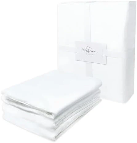 4 Pc Bamboo Sheet Set, King, Deep Pocket Fitted up to 17 Inch, Soft and Cool Sheets in Matte White