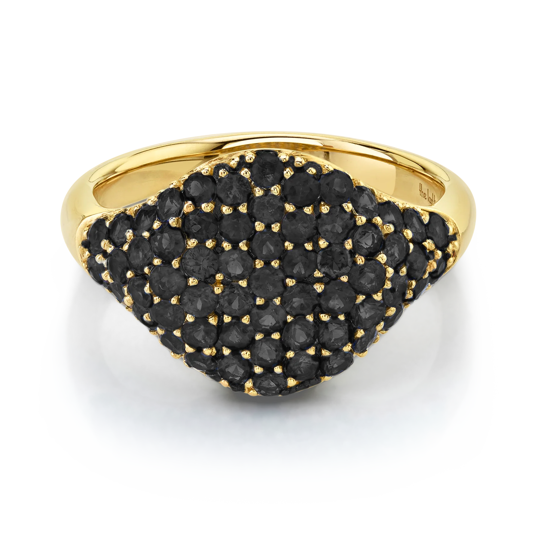 Signet Ring - Black Diamond / 14k Yellow Gold