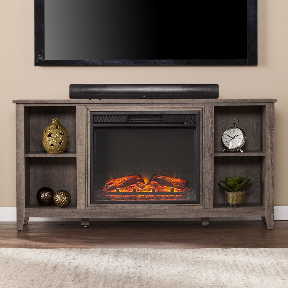 Parkdale Electric Fireplace Media Console in Mocha Gray