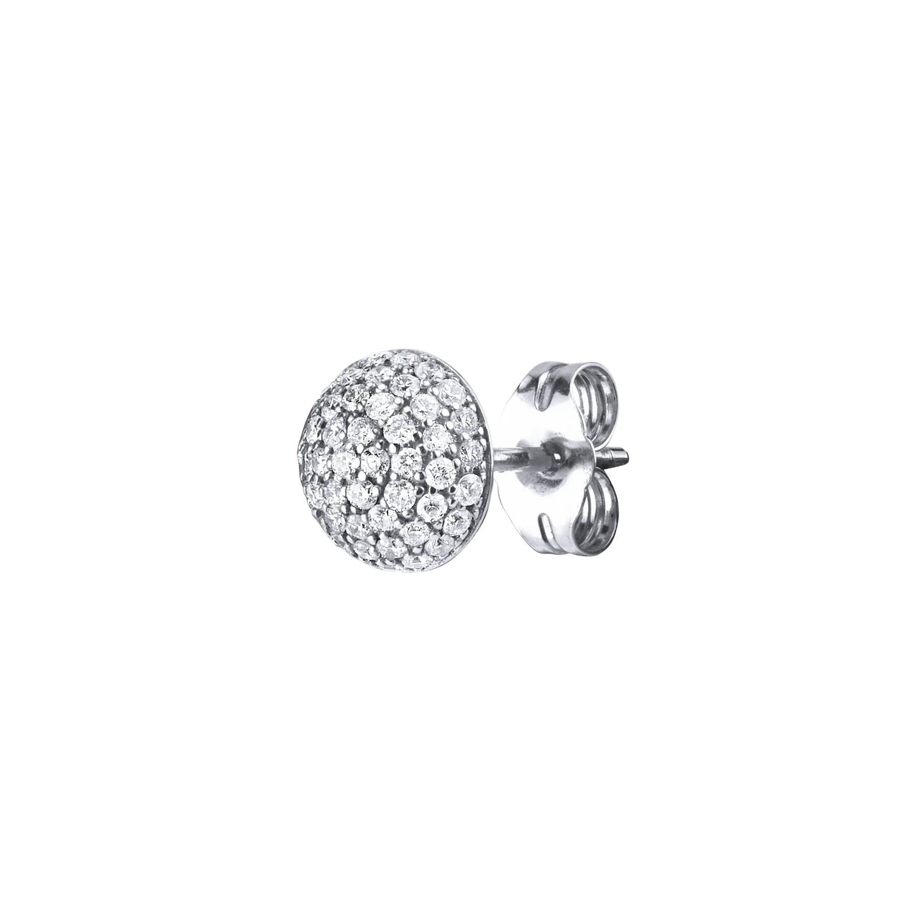 Pav��| Stud #1 - White Diamond / 14k White Gold